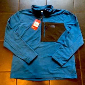 New Men’s North Face Blue Tech Pull Over Jacket XL